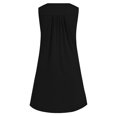 thumbnail image 3 of Innerwin Mini Robe Bouton Femmes Robe de Soleil Plage Solide Baggy Bohème Noir L, 3 of 4