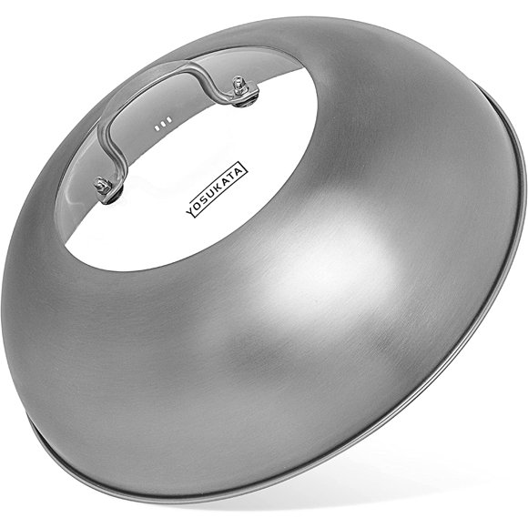 YOSUKATA Wok Lid 34.5 cm/13.6 in - Premium Stainless Wok Cover - Tempered Glass Insert Steam Holes - Ergonomic Handle -Durable Wok Accessories - Dishwasher-Safe Lid for 36 cm/14" Wok for Asian Cooking