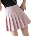 thumbnail image 4 of Women High-Waist Half-Dress A-Line Spring Summer Fall Girl Pleated Short skirt, 4 of 7