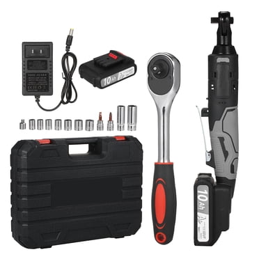 Amdohai Ensemble de Clés Électriques à Cliquet Sans Fil 3/8 Pieds' 320 Tr/min 21V Alimentées par Batterie Trousse d'Outils de Clés à Cliquet
