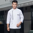 thumbnail image 2 of lionlar Veste de Chef Rétro Uniforme Manches Longues Vêtements de Cuisine d'Hôtel 3TG Blanc, 2 of 9