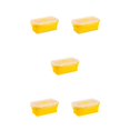 thumbnail image 1 of ZheElen Silicone Lunch Box Food Grade Silicone For Safe And Healthy Meals On Go yellow 800ml 5Set, 1 of 6