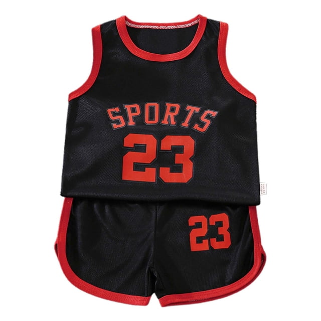 Hiiyo Little Boys Quick Drying Sports Tank Top & Shorts Set Athletic Outfits, Sizes 5-6Y