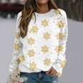 thumbnail image 2 of Bmisegm T-Shirt à Manches Longues Col Rond pour Femmes, Imprimé, Blanc L, 2 of 5