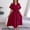 Wine, variant on Mefallenssiah Women'S Casual V-Neck Solid Color Loose Tie Up Shirt Dress