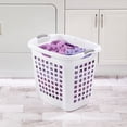 thumbnail image 3 of Sterilite Ultra Easy Carry Plastic Laundry Basket Hamper, White (8 Pack), 3 of 7