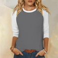 thumbnail image 2 of Birdeem Blouse pour Femmes Mode pour Femmes T-Shirt Imprimé Manches 3/4 Blouse Col Rond Hauts Décontractés, 2 of 12
