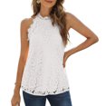 thumbnail image 3 of Tank , Fashionable Sleeveless Shirt Keyhole Back Stylish  For Summer White S, 3 of 6