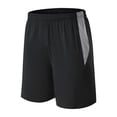 thumbnail image 1 of Plebaso Men's Athletic Training Shorts Loose Gym Workout Shorts Color Block Elastic Waist Running Shorts, 1 of 4