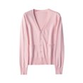 thumbnail image 1 of MAWCLOS Ladies Cardigan Sweater Long Sleeve Outwear V Neck Coat Soft Travel Button Down Jacket Light Pink L, 1 of 2