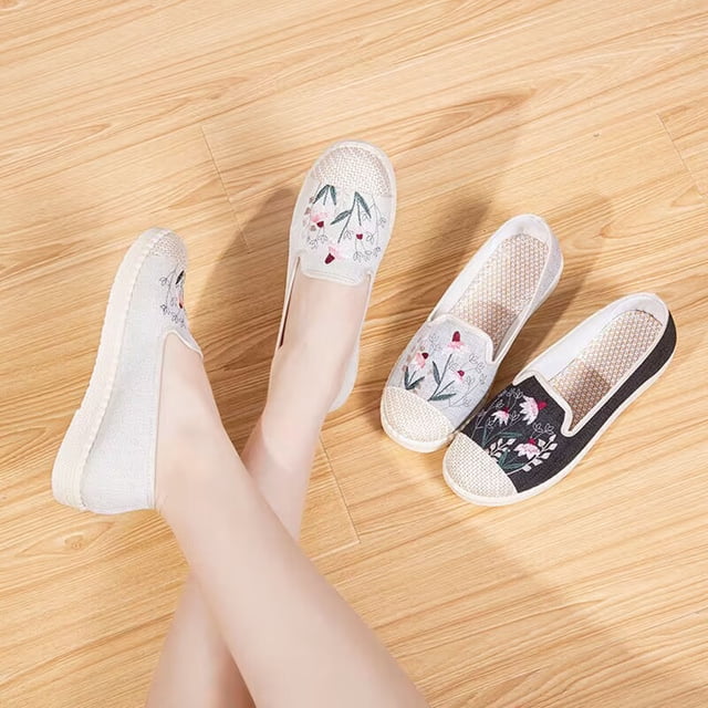 LSLJS Chaussures Décontractées de Mode pour Femmes, Compensées Respirantes à Enfiler, Espadrilles de Marche, Mocassins, Chaussures Plates