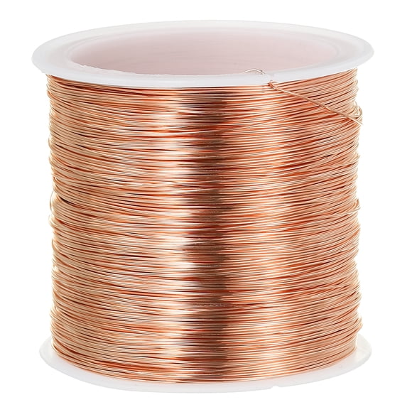 Uxcell Solid Bare Copper Wire Pure Copper Wire Soft Beading Wire Metal Plant Stem Ties Copper Tone 26 Gauge 1Pcs
