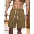 thumbnail image 2 of SUNSIOM Men Loose Joggers Shorts Casual Solid Color Ripped Drawstring Cargo Shorts with Pockets for Summer Streetwear, 2 of 6