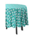 thumbnail image 3 of Vargottam Indoor/OutdoorRoundTablecloth 58 poucesTableau de patio imperméableTableaux,Printemps/ÉtéTableaux pour arrière-cour CircularTable/Bbqs/Picnic -Turquoise Blue, 3 of 8