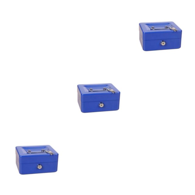 ZheElen Lightweight Portable Metal Money Box - Cash Safe And Organized Easy To Money Box With Double Layer blue 3Set