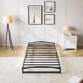 thumbnail image 1 of Ourlova Twin Size 6 Inch Heavy Duty Metal Platform Mattress Foundation with Steel Slat Support Noise-Free Easy Assembly No Box Spring Needed Black, 1 of 7