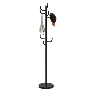 Costway Portemanteau en Métal Support de Chapeau Cintre d'Arbre Porte-Parapluie de Hall Crochets Noir