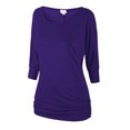 thumbnail image 1 of Matchstick Women's 3/4 Sleeve Basic Drape Top with Side Shirring, 1 of 4