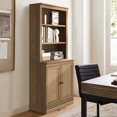thumbnail image 4 of VAUXHILL & CO. Halston Multi-Depth Bookcase, Adjustable Shelving Unit with Doors, Oak, 4 of 10