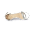 thumbnail image 4 of BLISSFUL STEP Women's Solid Color Open Toe Rhines Ankle Strap Stiletto Sandals Silver 6, 4 of 8