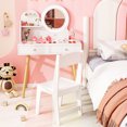thumbnail image 2 of Gymax Coiffeuse pour Enfants avec Miroir Éclairé, Coiffeuse de Princesse et Chaise, Blanc, 2 of 10