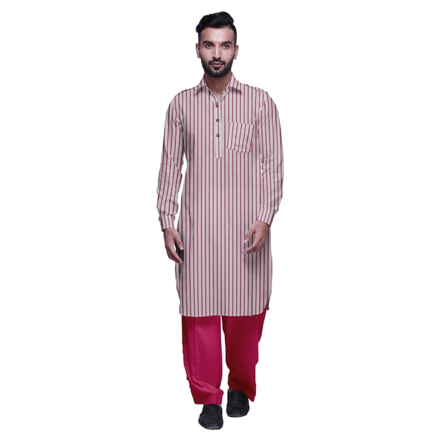 Atasi Kurta Pathani Classique à Col pour Garçons Chemise en Rayonne à Poche avant