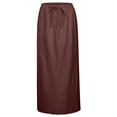 thumbnail image 3 of GPOECD Linen Maxi Skirts For Women Summer Comfortable Drawstring Waist A Line Boho Long Flowy Skirt, 3 of 7