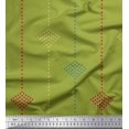 thumbnail image 1 of Soimoi Green Poly Georgette Fabric Dotted Jamdani Fabric Prints By Yard 52 Inch Wide, 1 of 1