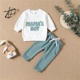 thumbnail image 2 of Chandail en Molleton Imprimé Lettre pour Enfant Garçon Fille Manches Longues Col Rond Hauts Automne Décontracté Ample Pull Deux Pièces Robe Bébé Fille Vêtements de Noël Ensemble 4 Mois Vêtements Bébé Fille Réception, 2 of 9