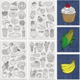 thumbnail image 1 of HLONK 4 Sheets 16Pcs Wedding Dress Water Soluble Hand Sewing Stabilizers for Fabric 11.6x8.2 Inch Embroidery Stitch Practice Embroidery Patterns Transfers for Embroidery Beginners Lovers, 1 of 9