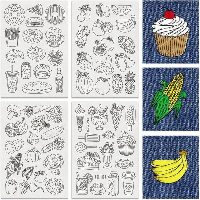 HLONK 4 Sheets 16Pcs Wedding Dress Water Soluble Hand Sewing Stabilizers for Fabric 11.6x8.2 Inch Embroidery Stitch Practice Embroidery Patterns Transfers for Embroidery Beginners Lovers