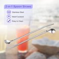 thumbnail image 4 of Unique Bargains 4Pack 8.6' Stainless Steel Spoon Straws Reusable Twist Handle Spoon, Silver, 4 of 5