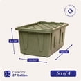 thumbnail image 4 of HOMZ Durabilt 27 Gallon Heavy-Duty Storage Tote with Snap Fit Lid (4 Pack), 4 of 10
