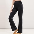 thumbnail image 3 of Womens Solid Color Straight Tube Slightly Flared High Waist And Hip Lifting Exercise Fitness Yoga Pants, 3 of 6