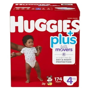 Huggies Little Movers Plus, Taille 4, Boîte de 174