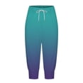 thumbnail image 3 of Capris For Women Casual Gradient Print Pants High Waist Bottom Drawstring Joggers Casual Pants Womens Pants Casual Womens Sports Pants Business Casual for Women Pants plus Size Elastic Waist Pants for, 3 of 4