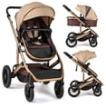 thumbnail image 1 of INFANS 2 in 1 Baby Stroller, Folding Newborn Pram Convertible Stroller Bassinet for Infant Foldable High Landscape Shock Absorption with Reversible Seat Aluminum Structure for Pushchair, 1 of 9