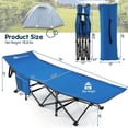 thumbnail image 3 of Goplus Lit de Camping Pliable Grand en Acier Robuste pour Intérieur et Extérieur Bleu, 3 of 10