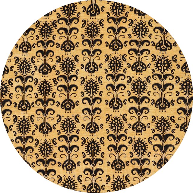 Ahgly Company Tapis d'Intérieur Ronds Abstraits pour Boulangers Bruns, Tapis de Zone Abstraits, 5 Pieds Rond