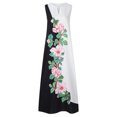thumbnail image 4 of Pisexur Robe d'Été de Plage pour Femme, Robe Longue Formelle à Fleurs, Manches Courtes, Col en V, Décontractée, Ample, Grande Taille, avec Poches, 4 of 9