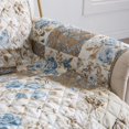 thumbnail image 4 of CHOK Floral Patchwork Reversible Washable Pet Furniture Protector  (54” Love Seat  Gray / Aqua), 4 of 7