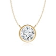 thumbnail image 1 of Angara Collier en Diamant Naturel - Collier Solitaire en Diamant Rond Serti Clos en Or Jaune 14 K pour Femmes, 1 of 10