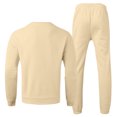 thumbnail image 5 of Kcodviy Male Casual Solid Two Light Suits for Men Piece Suit O Neck Men Suit off Shoulder Sleeve Sweatshirt Men Suits Slim Drawstring Pocket Pants Set, 5 of 5
