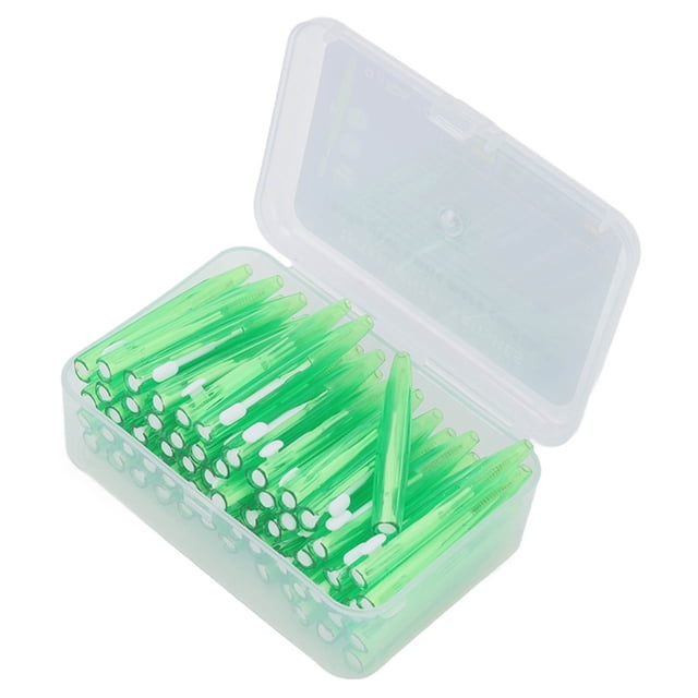 Interdental Cleaners, 60Pcs Practical Braces Brush With PP Handle For Orthodontic Care Green