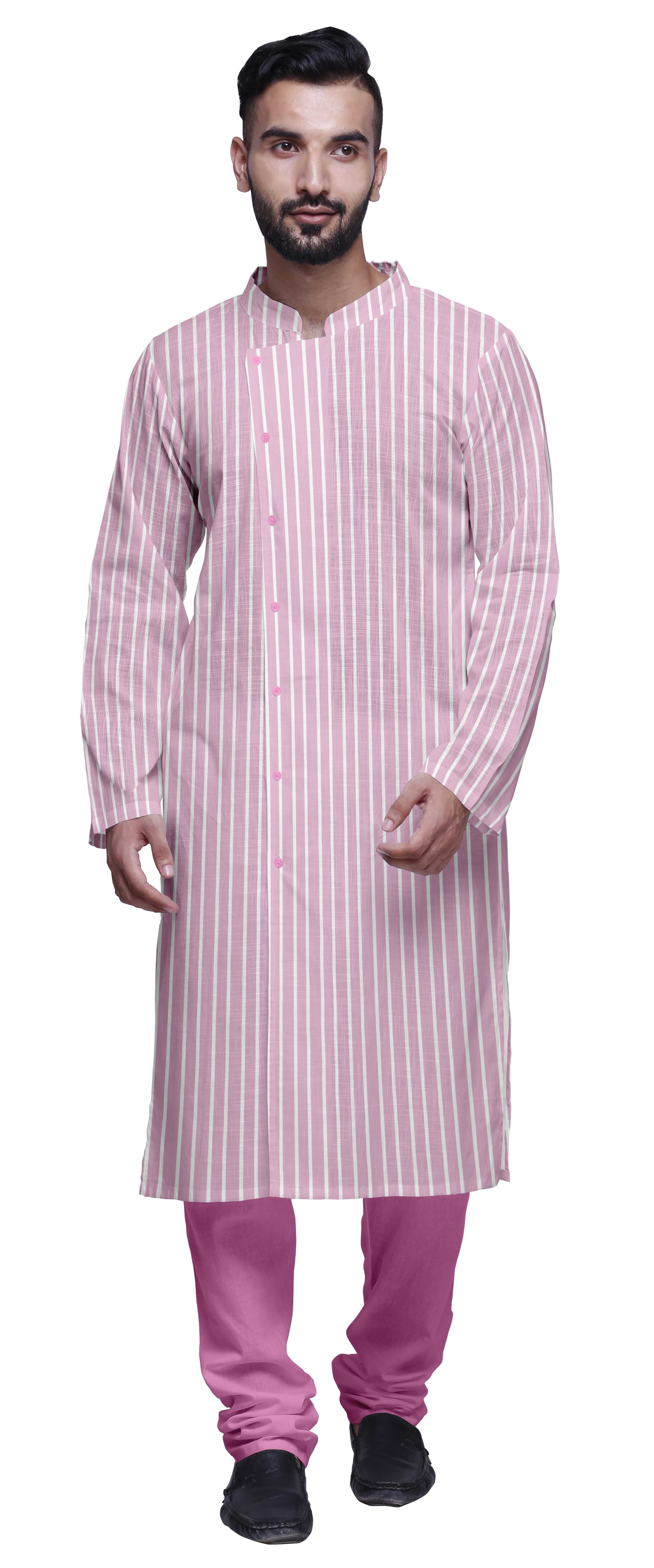 Atasi Kurta Pyjama de Designer pour Hommes Imprimé Style Angrakha Vêtements d'Été Décontractés