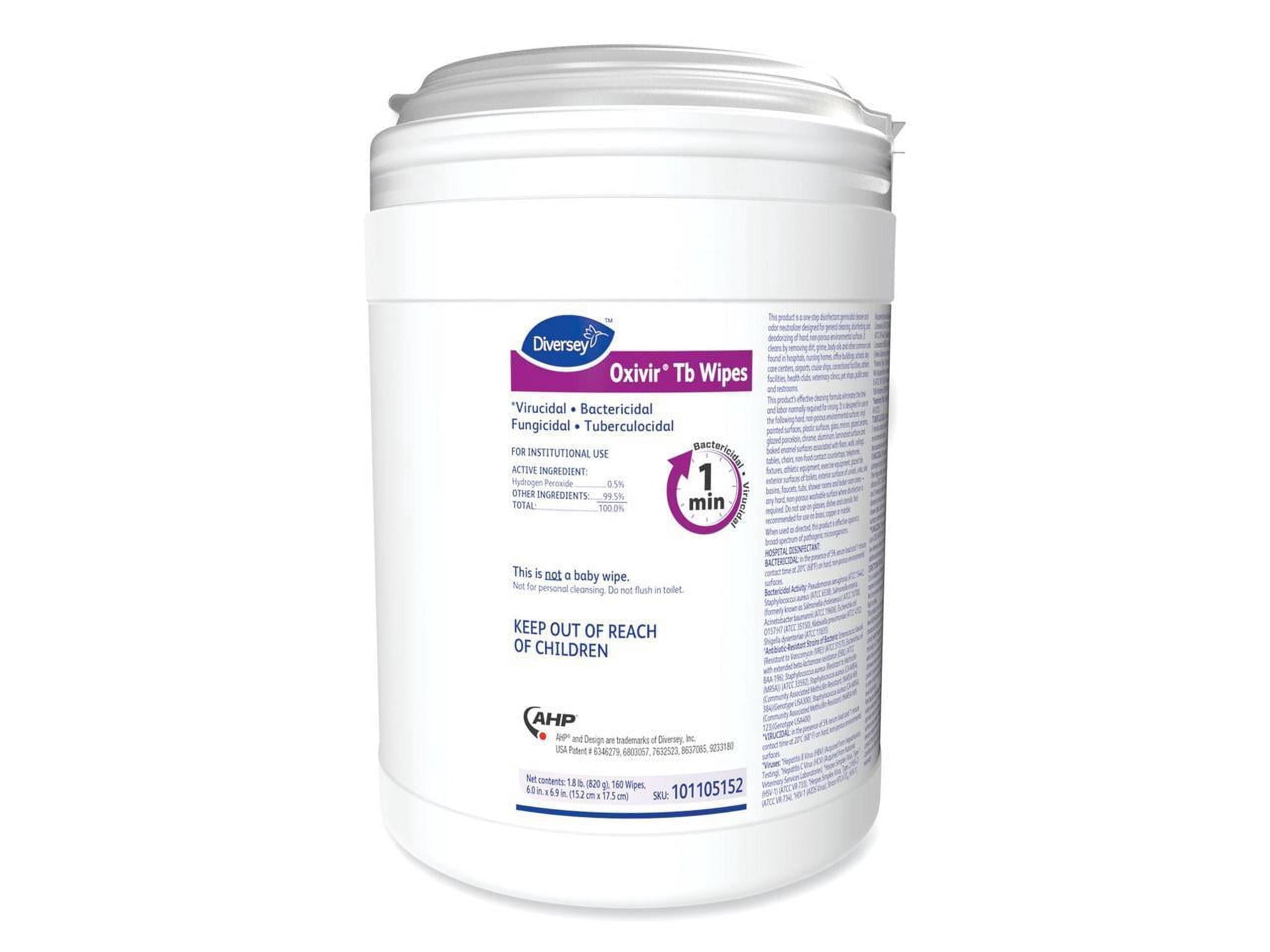 Diversey Oxivir Tb Disinfectant Wipes 6 X 6.9 160/Canister 4 Canisters/Carton