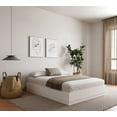 thumbnail image 1 of Nexera Milano King Platform Bed Frame, White Oak, 1 of 6