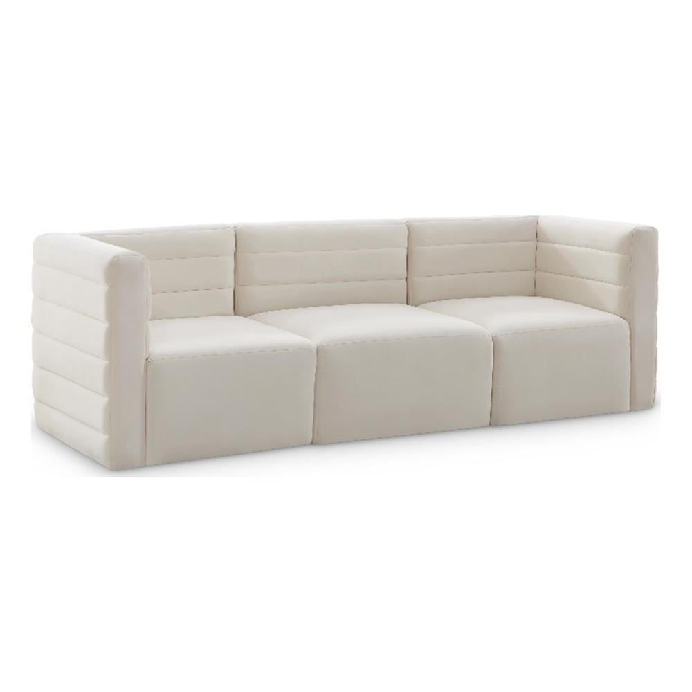 Meridian Furniture Quincy Canapé Modulaire en Velours Crème