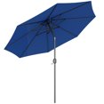 thumbnail image 1 of Outsunny 10' x 8' Round Market Umbrella, Patio Umbrella, Blue, 1 of 10