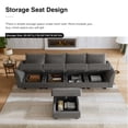 thumbnail image 4 of HONBAY Velvet Couch with Reversible Chaise and Storage Ottoman, Dull Grey, 4 of 5